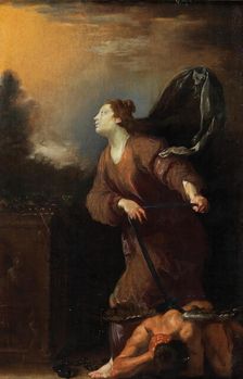 Saint Juliana defeats the devil, First third of 17th cen. Creator: Fetti, Domenico (1588/90-1623)