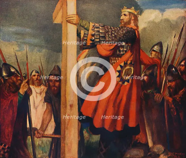 'Saint Oswald at Hevenfelth', 1912. Artist: Unknown.
