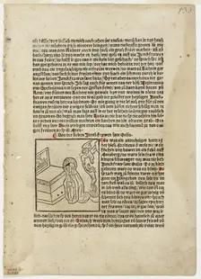 Saint Otilia from Plenarium, Plate 27 from Woodcuts from Books...c. 1483...assembled 1929. Creators: Unknown, Martin Schott, Wilhelm Ludwig Schreiber