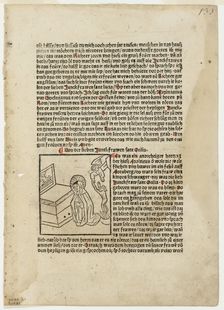 Saint Otilia from Plenarium, Plate 27 from Woodcuts from Books...c. 1483...assembled 1929. Creators: Unknown, Martin Schott, Wilhelm Ludwig Schreiber