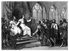 Saint Louis IX (1214-1270), King of France receiving the king of England and his barons in Januar…