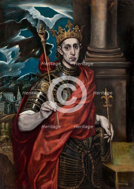 Saint Louis IX of France. Artist: El Greco, (Studio of) 