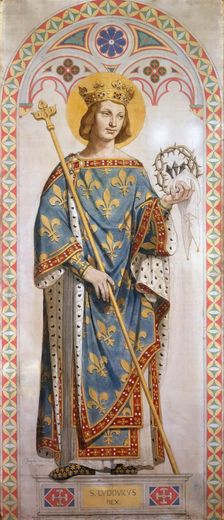Saint Louis IX of France. Cardboard for the windows of the Chapel of St. Ferdinand, 1842