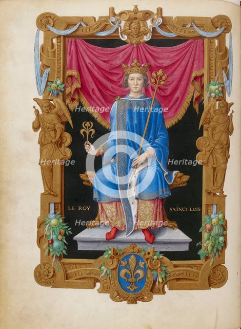 Saint Louis IX of France. From "Recueil des rois de France" by Jean du Tillet, c1566. Creator: Anon.