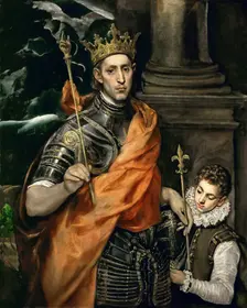 Saint Louis IX of France with a Page, End of 16th cen.