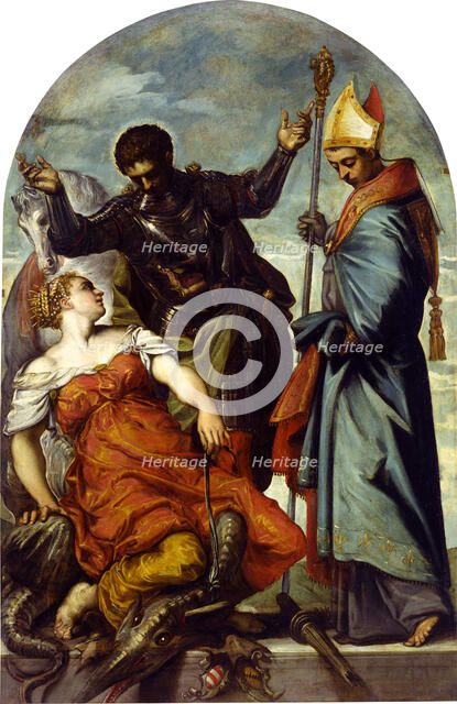 Saint Louis of Toulouse and Saint George, 1552. Creator: Tintoretto, Jacopo (1518-1594).