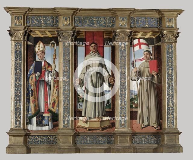 Saint Louis of Toulouse, Saint Francis, and the Blessed John Capistrano, c1499-1500. Creator: Cristoforo Caselli.