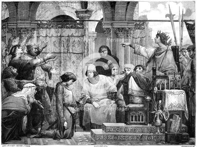 Saint Louis punishing Enguerrand IV of Coucy, 1882-1884. Artist: A Gusman