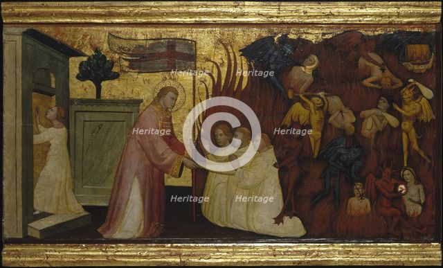 Saint Lawrence Liberates Souls from Purgatory. Scenes from the Life of Saint Lawrence, predella, ca 1412. Artist: Lorenzo di Niccolò (active 1391-1414)
