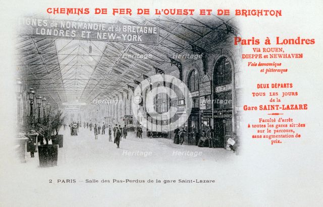Saint-Lazare Station, Paris, c1900. Artist: Unknown