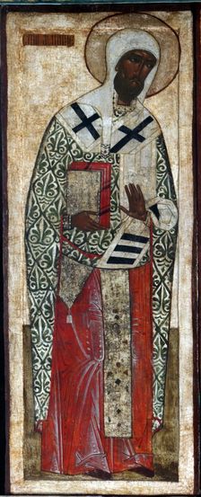 Saint Leontius of Rostov, 16th century. Creator: Russian icon