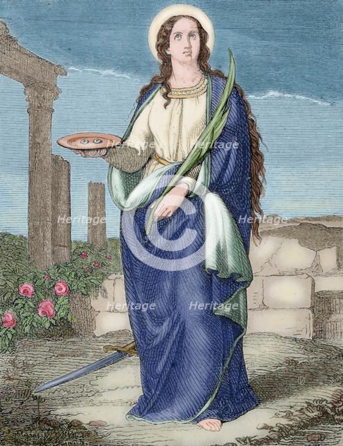 Saint Lucia of Syracuse, Christian martyr, 1853.  Creator: Tord.