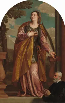 Saint Lucy and a Donor, c. 1585/1595. Creators: Paolo Veronese, Gabriele Caliari