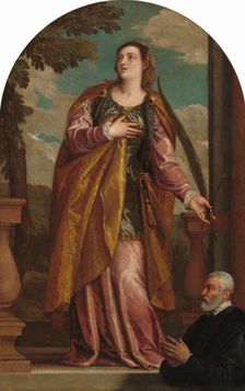 Saint Lucy and a Donor, c. 1585/1595. Creators: Paolo Veronese, Gabriele Caliari