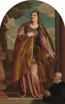 Saint Lucy and a Donor, c. 1585/1595. Creators: Paolo Veronese, Gabriele Caliari