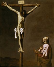 Saint Luke as a painter, before Christ on the Cross, between 1630 and 1639. Creator: Francisco de Zurbaran