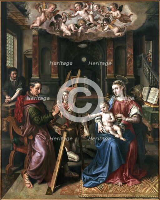 Saint Luke Drawing the Virgin, 1602. Creator: Vos, Maerten, de (1532-1603).