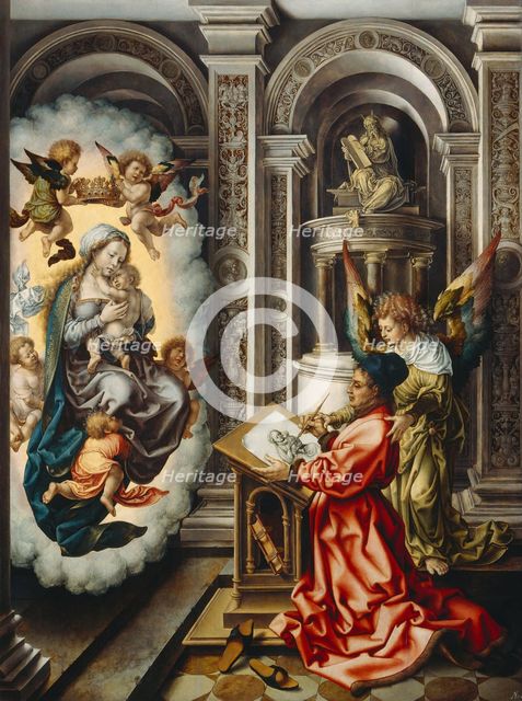 Saint Luke Painting the Madonna, c. 1520. Artist: Gossaert, Jan (ca. 1478-1532)
