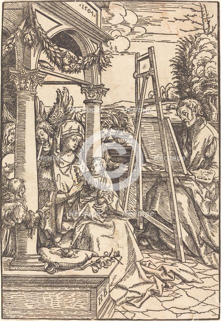 Saint Luke Painting the Portrait of the Virgin, 1507. Creator: Hans Burgkmair, the Elder.