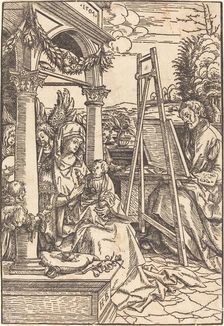 Saint Luke Painting the Portrait of the Virgin, 1507. Creator: Hans Burgkmair, the Elder