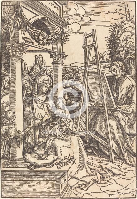 Saint Luke Painting the Portrait of the Virgin, 1507. Creator: Hans Burgkmair, the Elder.