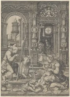 Saint Luke Painting the Virgin, 1526. Creator: Dirck Vellert