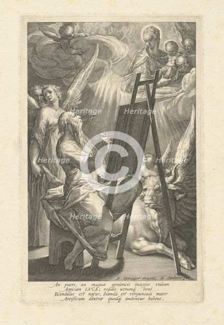 Saint Luke Painting the Virgin, 1580s?. Creator: Raphael Sadeler.
