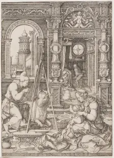 Saint Luke Painting the Virgin and Child, 1526. Creator: Dirck Vellert