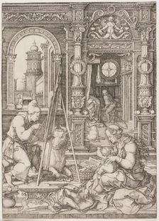 Saint Luke Painting the Virgin and Child, 1526. Creator: Dirck Vellert