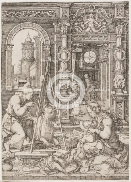 Saint Luke Painting the Virgin and Child, 1526. Creator: Dirck Vellert.