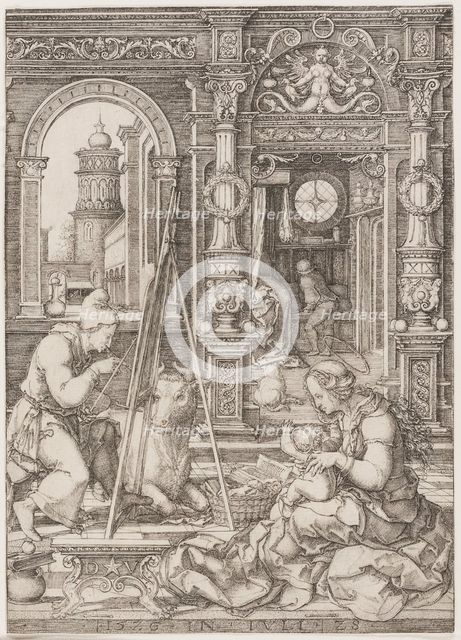 Saint Luke Painting the Virgin and Child, 1526. Creator: Dirck Vellert.
