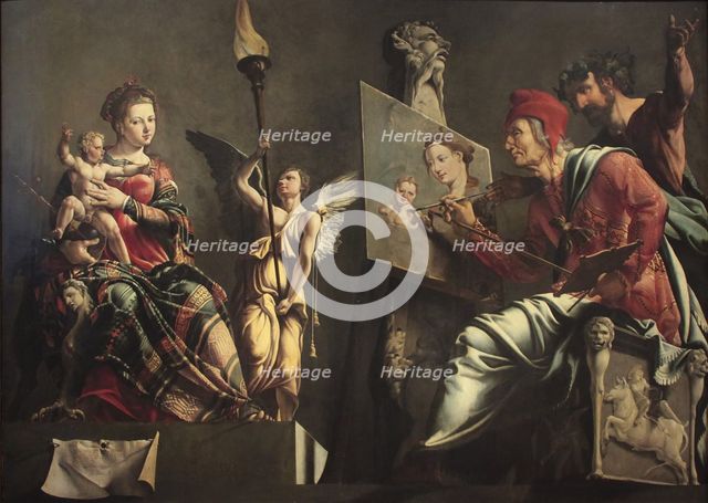 Saint Luke Painting the Virgin. Artist: Heemskerck, Maarten Jacobsz, van (1498-1574)