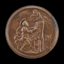 Saint Luke Painting the Virgin [reverse], 1704. Creator: Ermenegildo Hamerani
