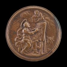Saint Luke Painting the Virgin [reverse], 1704. Creator: Ermenegildo Hamerani