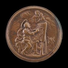 Saint Luke Painting the Virgin [reverse], 1704. Creator: Ermenegildo Hamerani