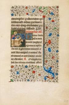 Saint Luke Painting an Image of the Virgin; Book of Hours, about 1440-1450. Creator: Workshop of the Bedford Master