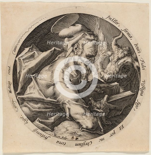 Saint Luke, plate three from The Four Evangelists, 1588. Creator: Jacques de Gheyn II.