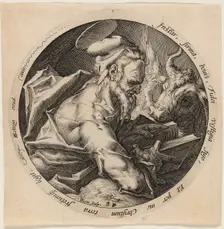 Saint Luke, plate three from The Four Evangelists, 1588. Creator: Jacques de Gheyn II