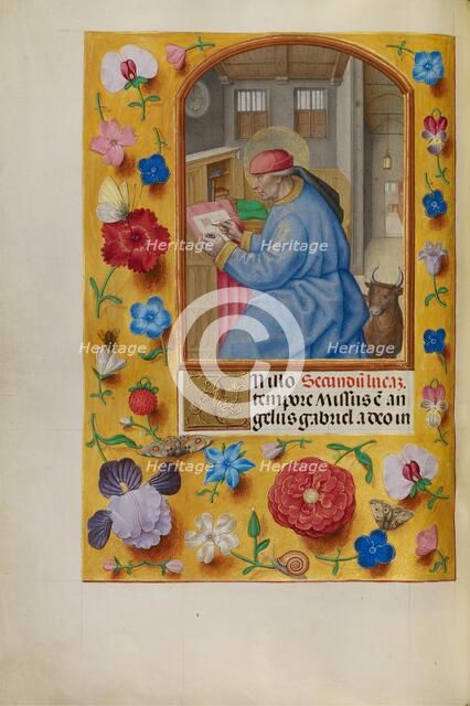 Saint Luke; Spinola Hours, about 1510-1520. Creator: Workshop of Master of the First Prayer Book of Maximilian.