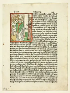Saint Lupo from Heiligenleben (Lives of the Saints), Plate 5 from Woodcuts from Books..., 1929. Creators: Unknown, Anton Sorg, Jacobus de Voragine, Wilhelm Ludwig Schreiber