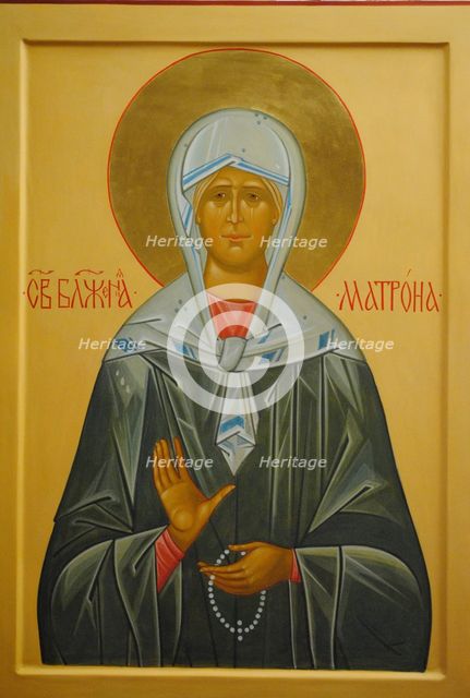 Saint Matrona of Moscow, 20th century. Artist: Russian icon  