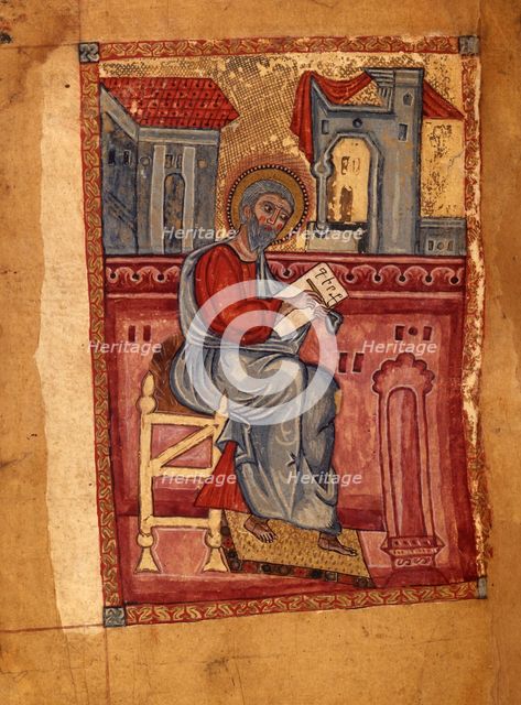 Saint Matthew the Evangelist (Manuscript illumination from the Matenadaran Gospel), 1378.