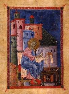 Saint Matthew the Evangelist (Manuscript illumination from the Matenadaran Gospel), 1270