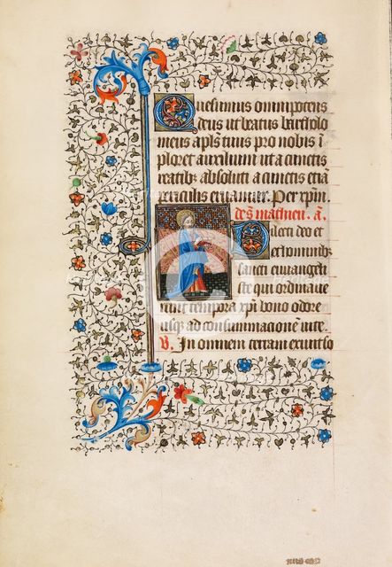 Saint Matthew with a Book; Book of Hours, about 1440-1450. Creator: Workshop of the Bedford Master.