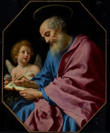 Saint Matthew Writing His Gospel, about 1670s. Creator: Carlo Dolci