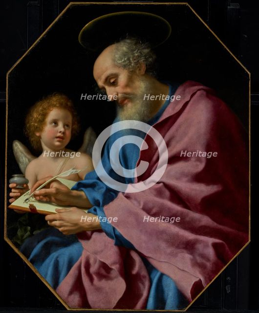 Saint Matthew Writing His Gospel, about 1670s. Creator: Carlo Dolci.