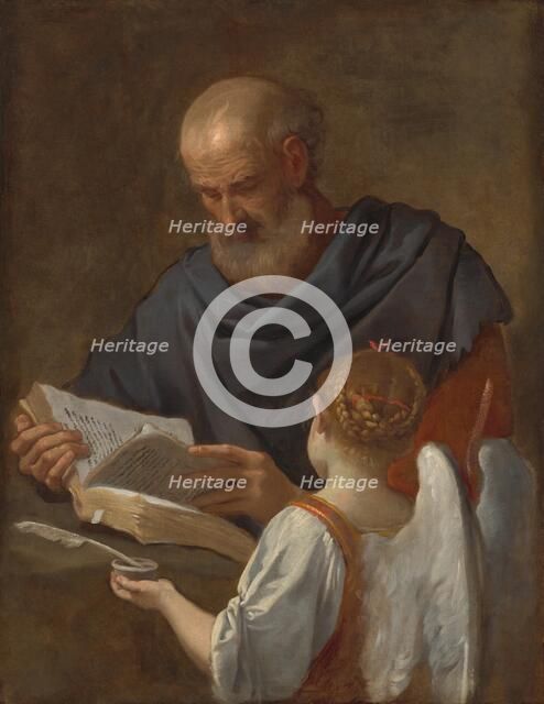 Saint Matthew and the Angel, c. 1645/1648. Creator: Simone Cantarini.