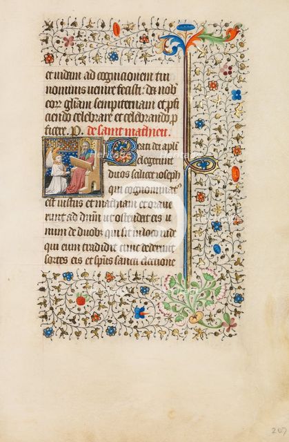 Saint Matthew Seated; Book of Hours, about 1440-1450. Creator: Workshop of the Bedford Master.