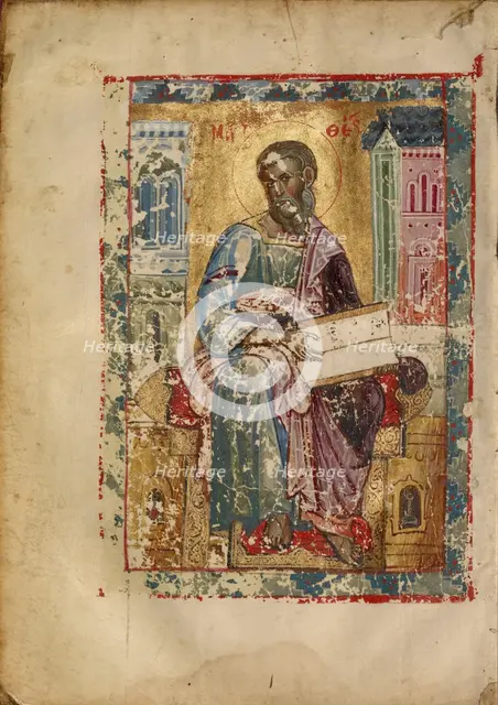 Saint Matthew Seated; Gospel Book, early 13th century. Creator: Unknown.