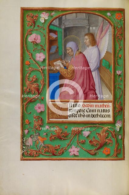Saint Matthew; Spinola Hours, about 1510-1520. Creator: Unknown.